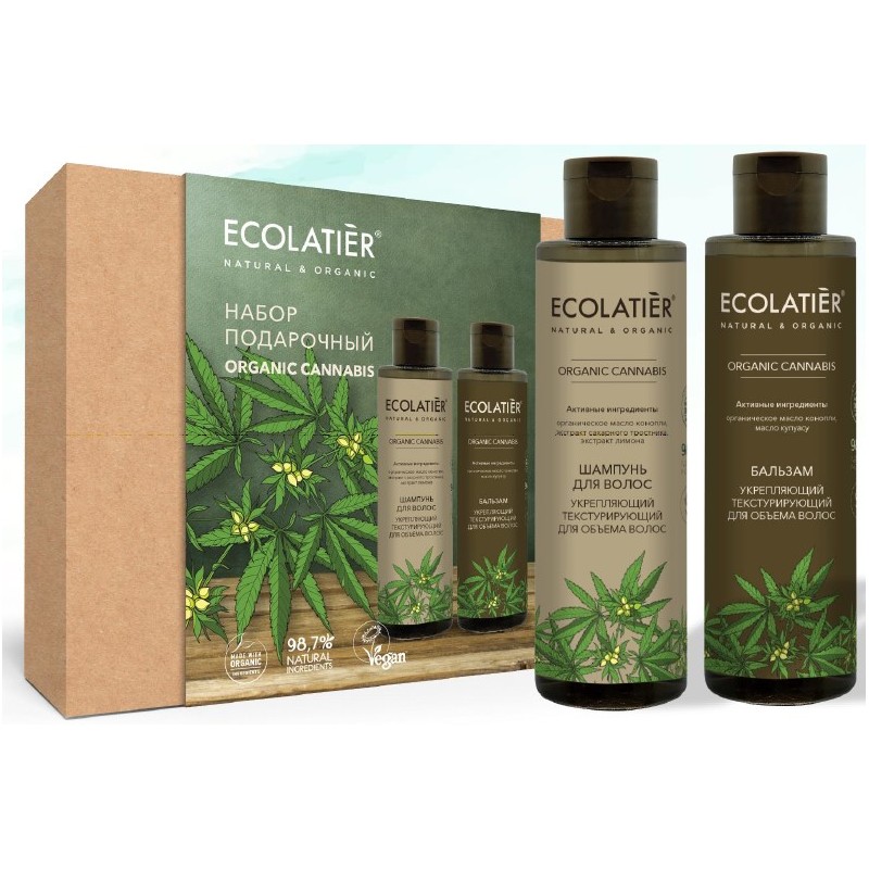 Zestaw Ecolab Organic Cannabis - szampon + balsam teksturyzujący - moc i objętość